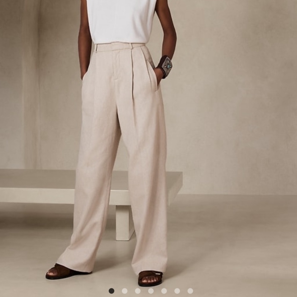 NWT Banana Republic Wide Leg Linen-Cotton Pants